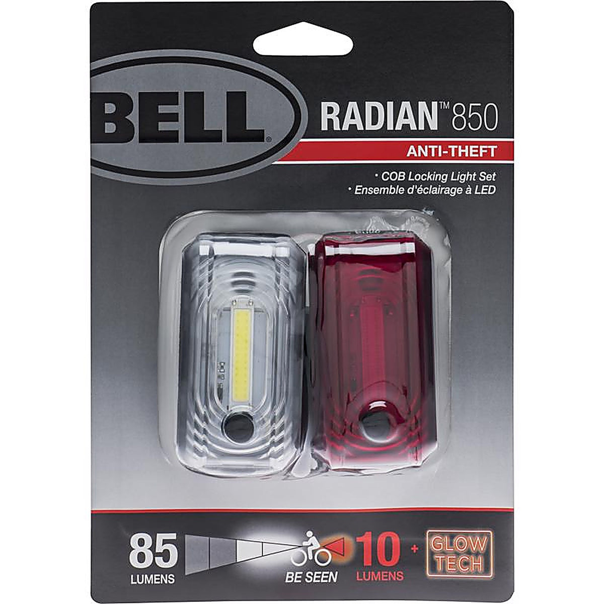 Bell Sports - 7161528 - Radian Aluminum/Reinforced Plastic Bicycle Light Set Red/White