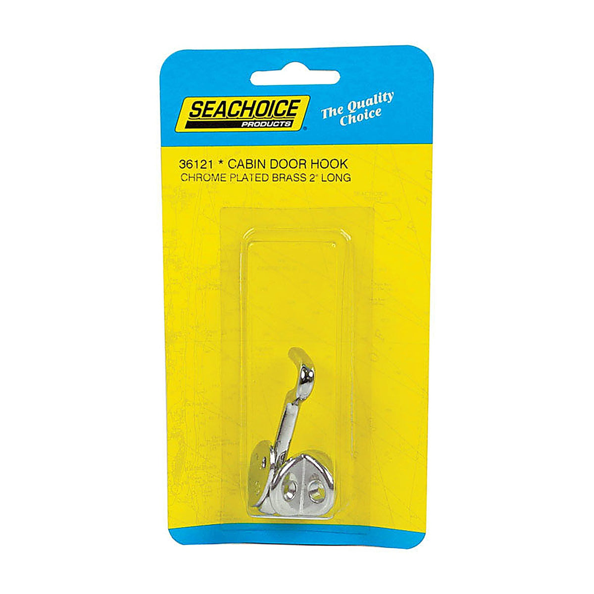 Seachoice 36121 Chrome-Plated Brass 2 in. L Cabin Door Hook 1/Pack