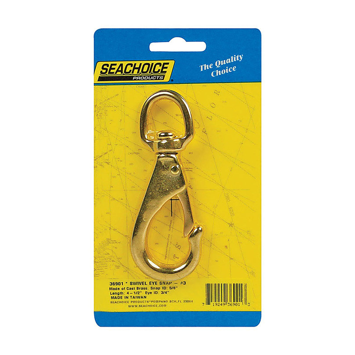 Seachoice 36901 Chrome-Plated Brass 4-1/2 in. L Swivel Eye Snap Hook 1/Pack