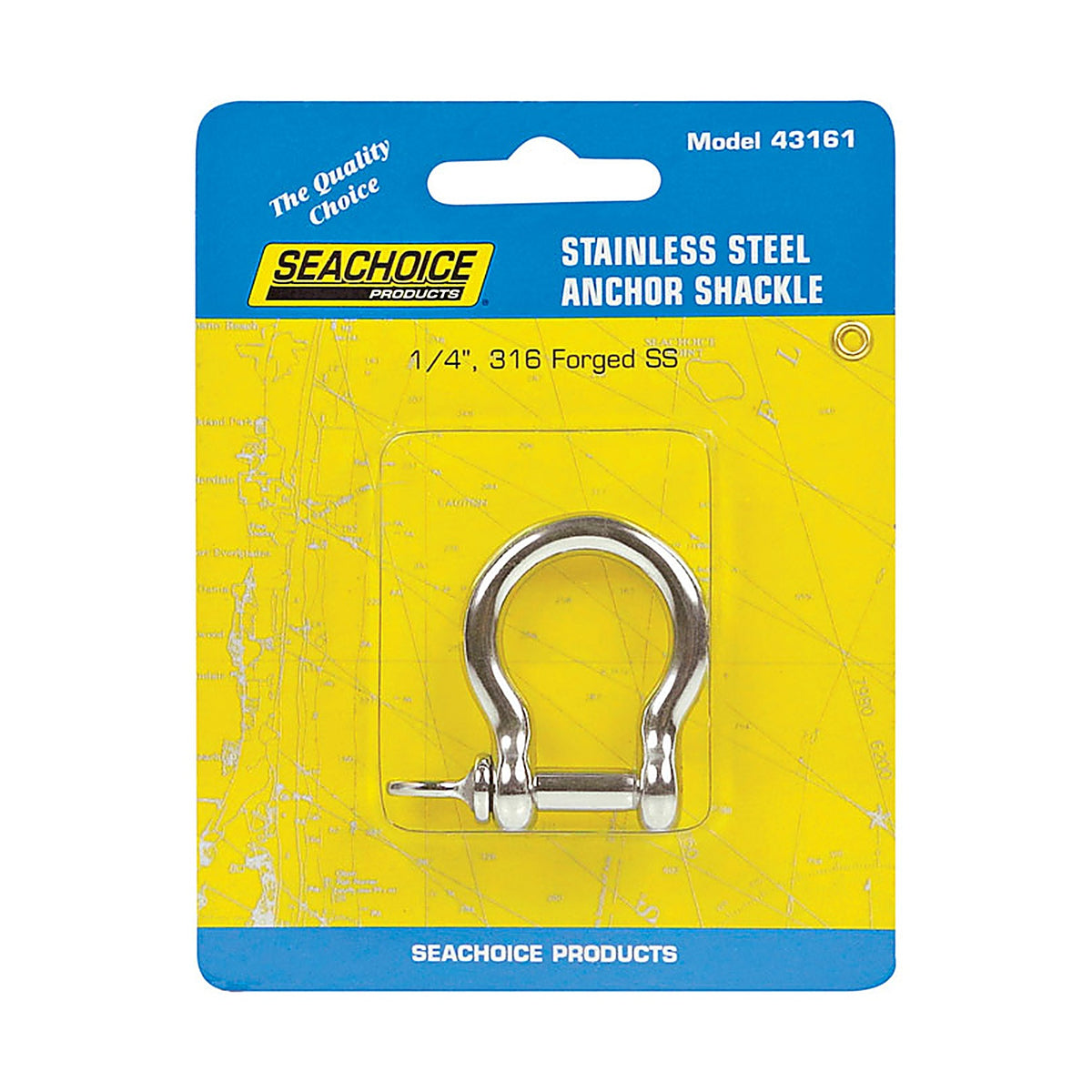 Seachoice 43161 Polished Stainless Steel 1 in. L x 1/4 in. W Shackle 1/Pack