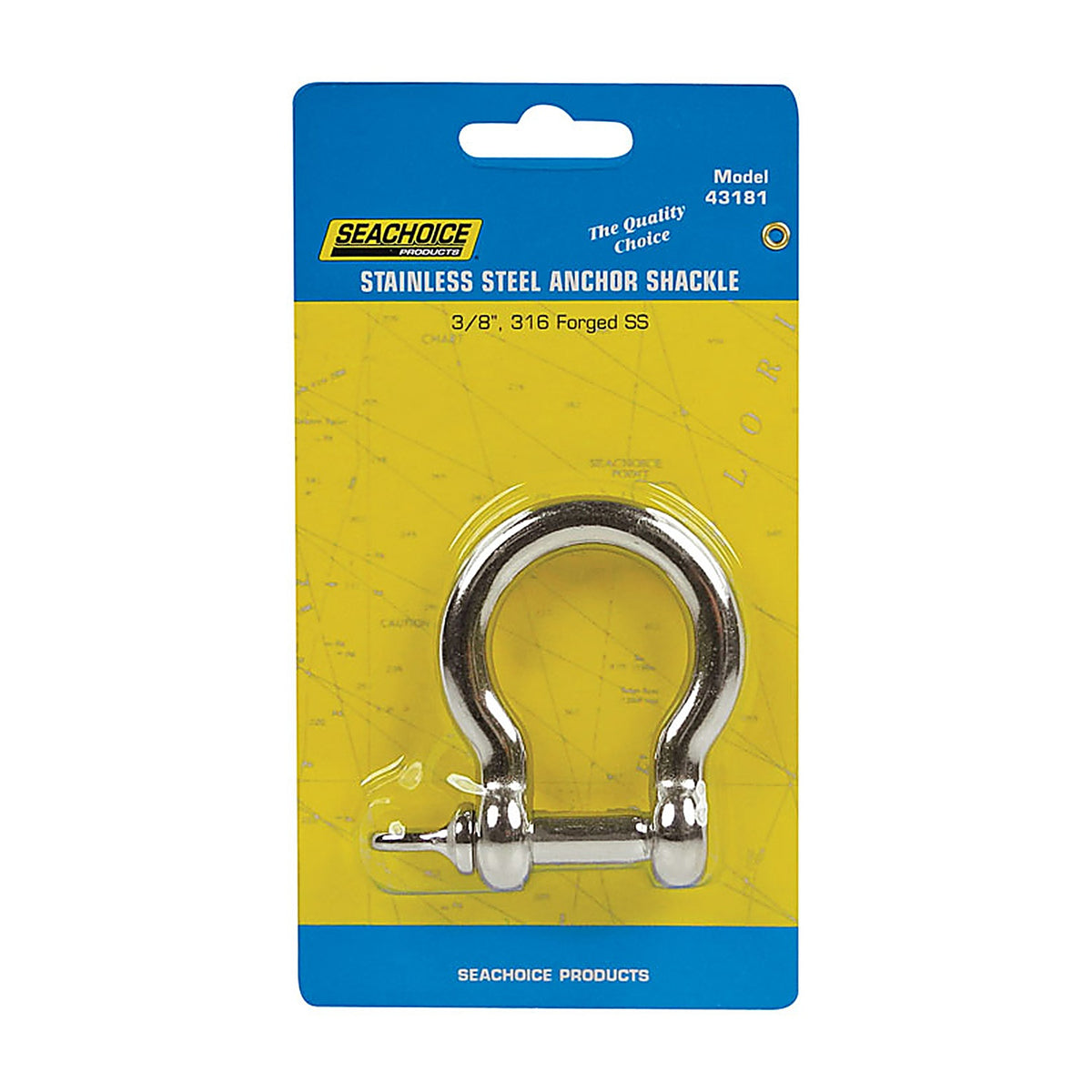 Seachoice 43181 Polished Stainless Steel 1 in. L X 3/8 in. W Shackle 1 pk