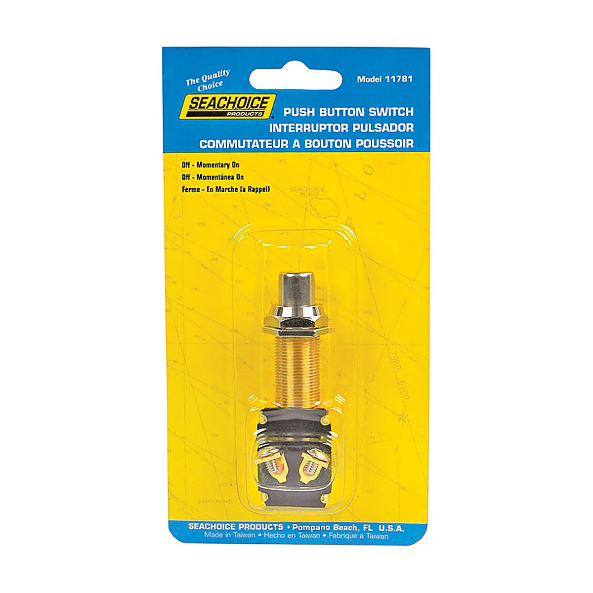 Seachoice 11781 Push Button Starter/Horn Switch Brass