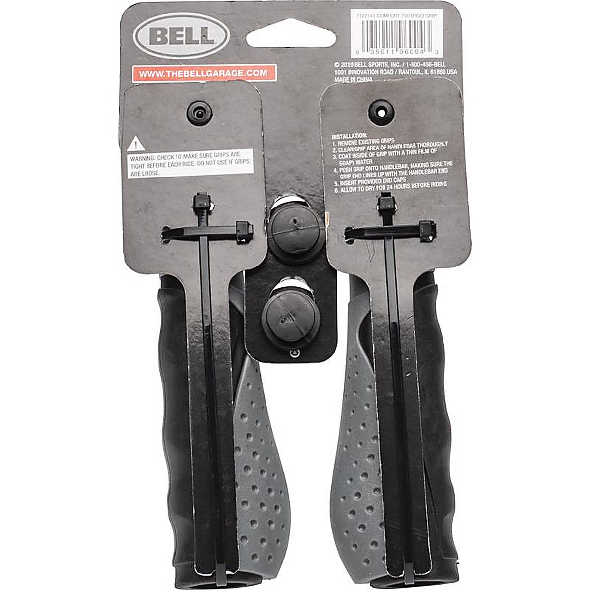 Bell Sports 7122141 Comfort 750 Rubber Bike Grips Grey/Black