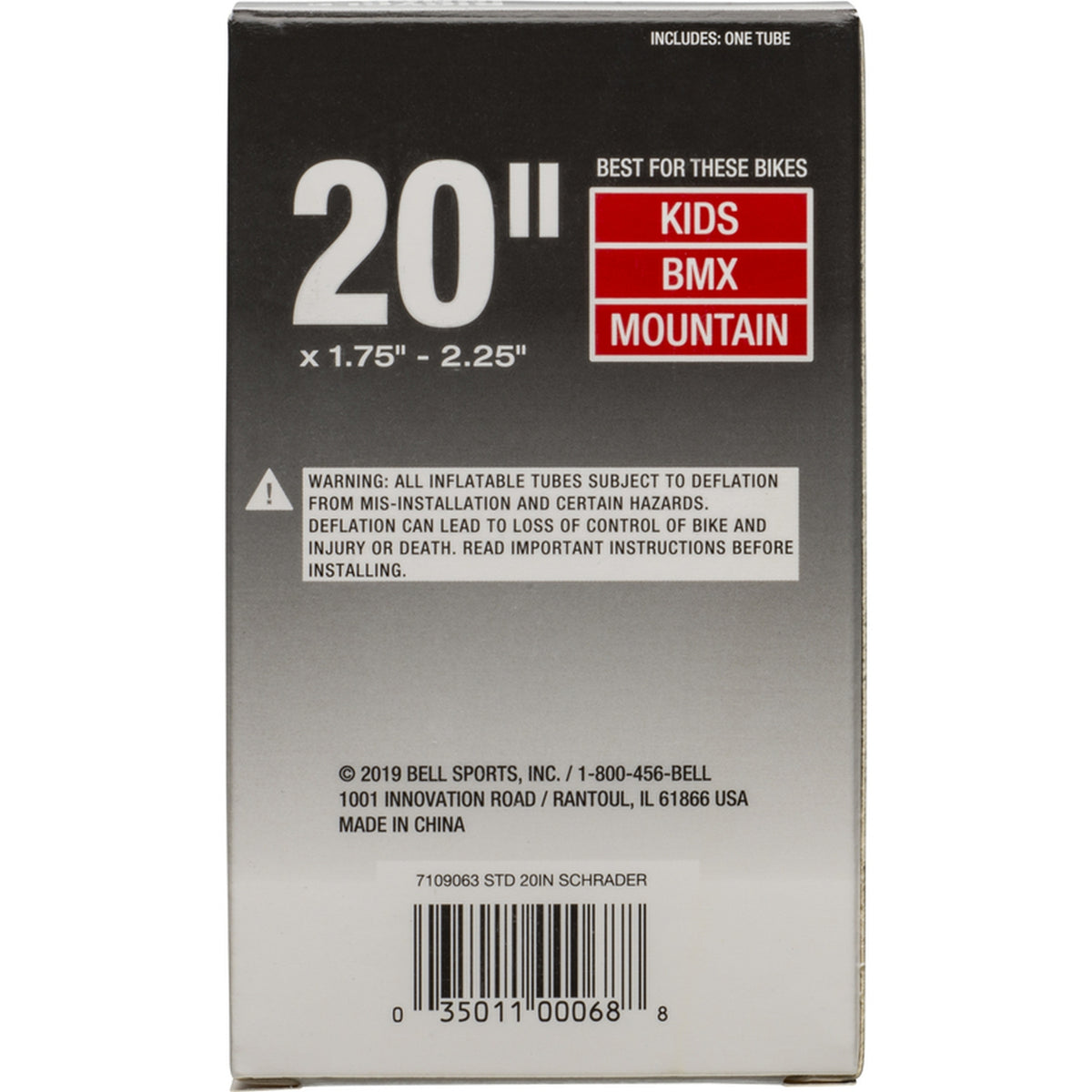 Bell Sports 7109064 20 in. Rubber Bicycle Inner Tube 1 pk