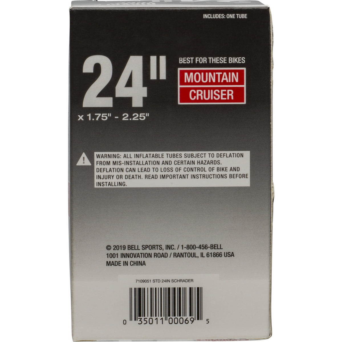 Bell Sports 7109052 24 in. Rubber Bicycle Inner Tube 1 pk