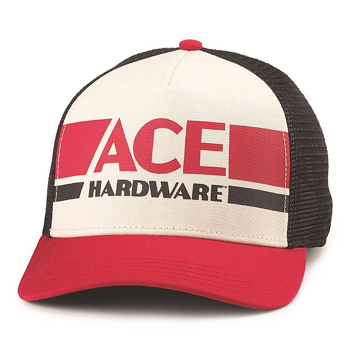 Ace Vintage Threads - SMU646B BLIR - Headwear Logo Baseball Cap Black/Ivory/Red One Size Fits Most