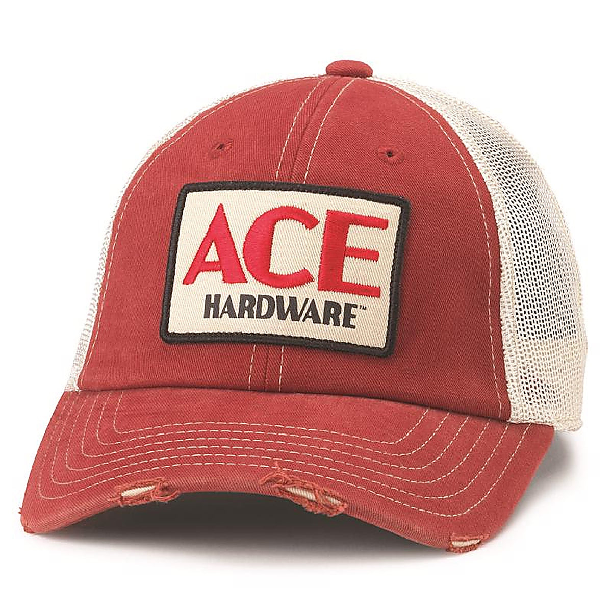 Ace Vintage Threads - SMU771B STRD - Headwear Logo Baseball Cap Stone/Red One Size Fits Most