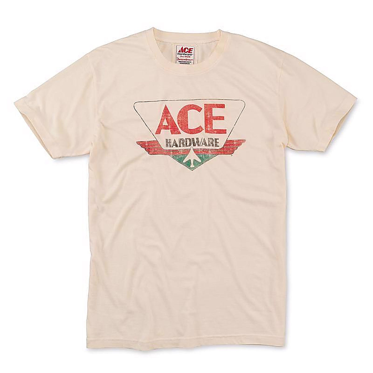 Ace Vintage Threads - SRJ004A CRM-SM - S Short Sleeve Mens Crew Neck Cream Tee Shirt