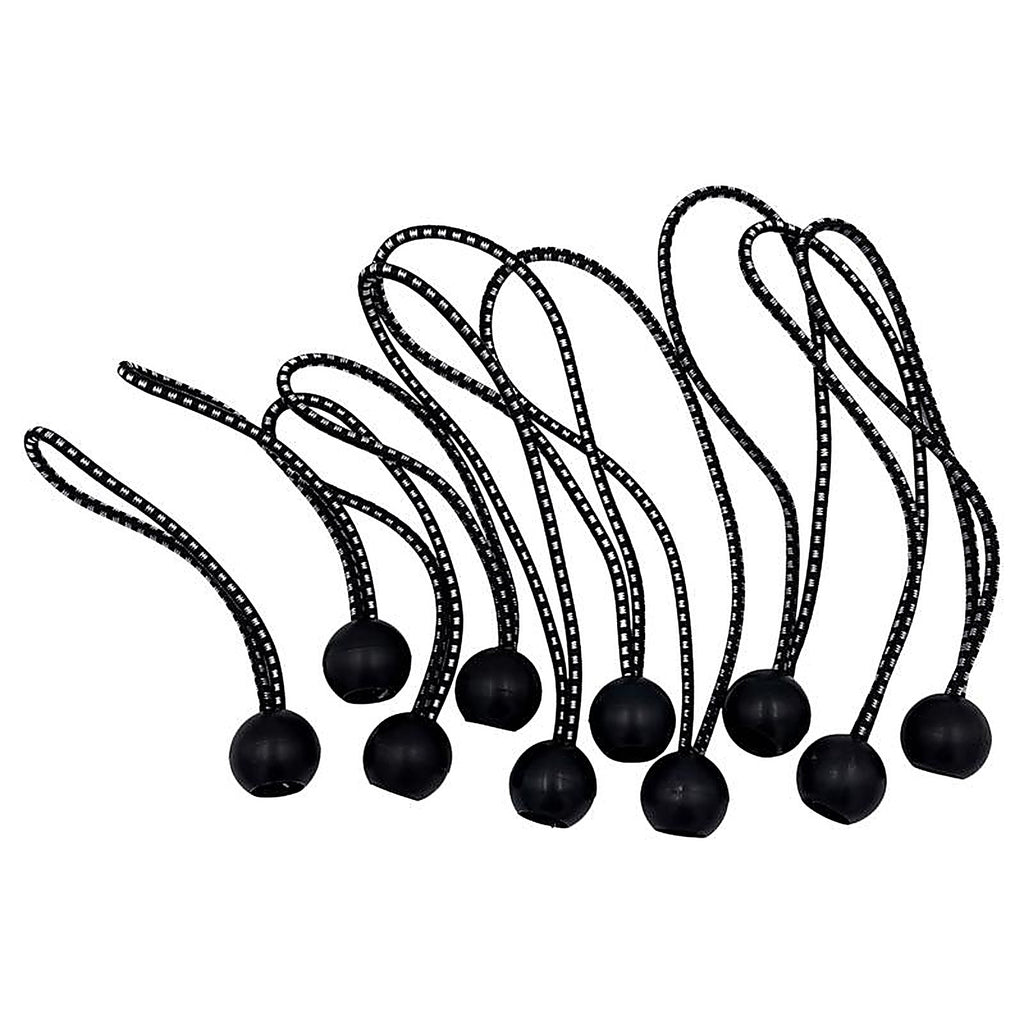 General - 1280 - Black Bungee Cord Set 6 and 9 In. L 12 Pack