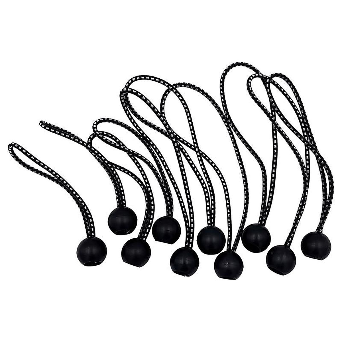 General - 1280 - Black Bungee Cord Set 6 and 9 In. L 12 Pack