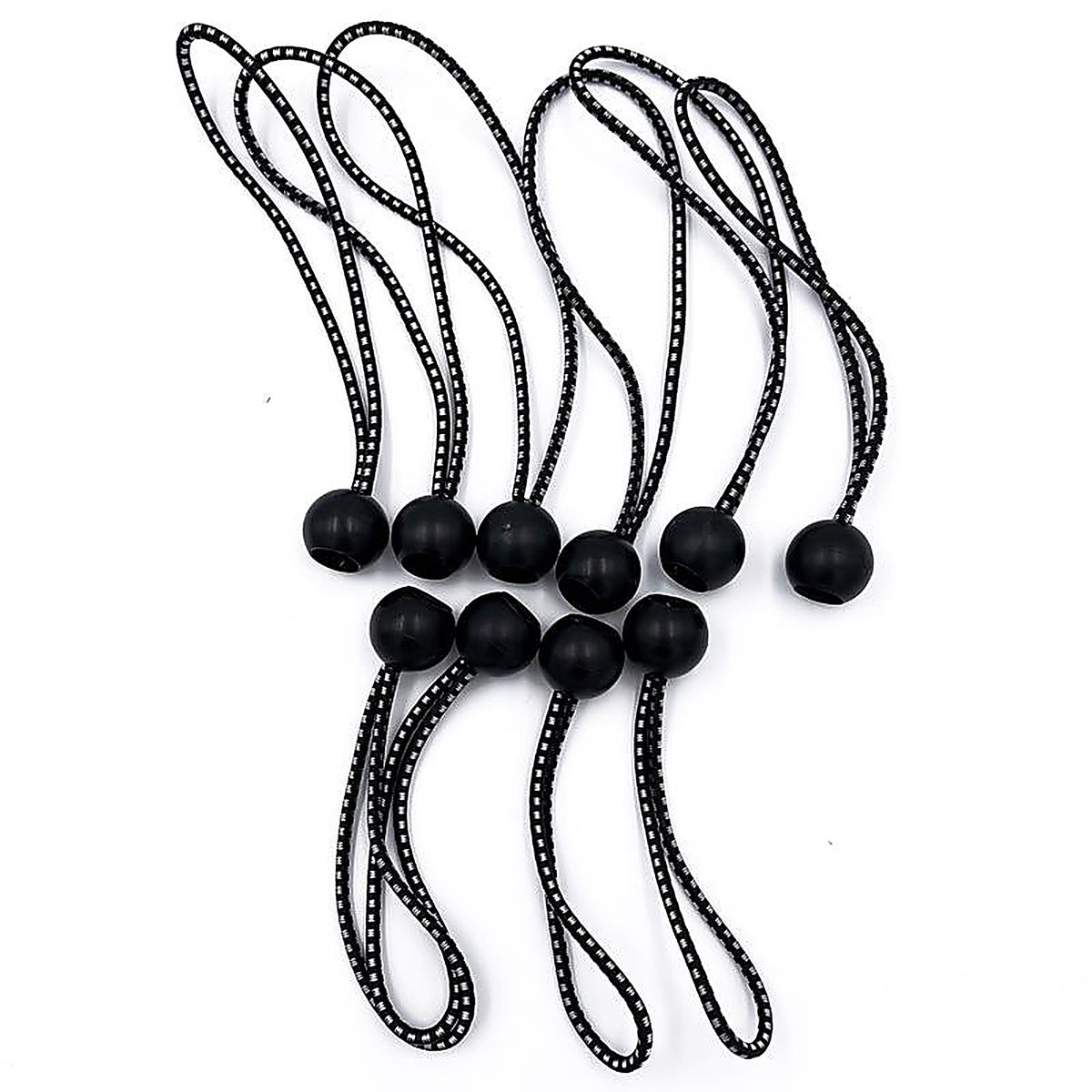 General - 1280 - Black Bungee Cord Set 6 and 9 In. L 12 Pack