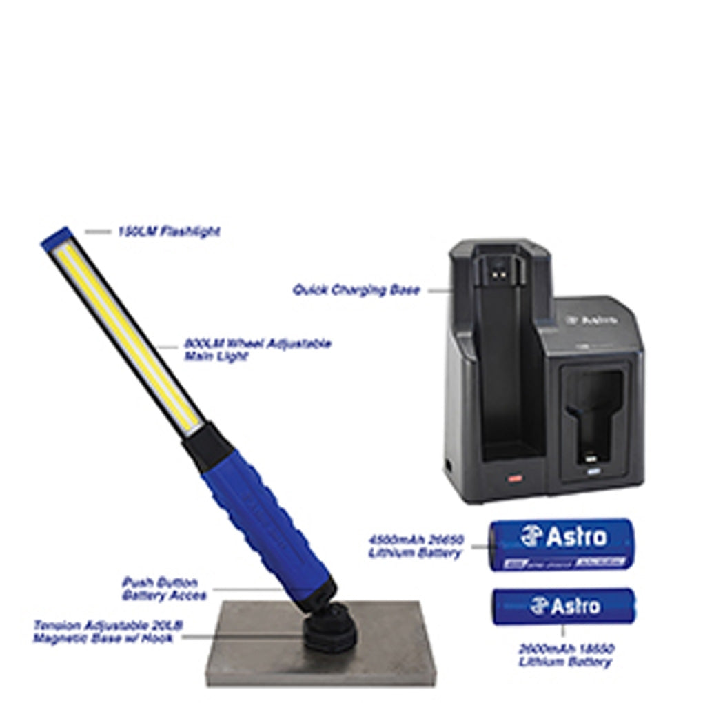Astro Pneumatic 80SL 800 Lumen Rechargeable Slim Light W/ Quick-Swap System