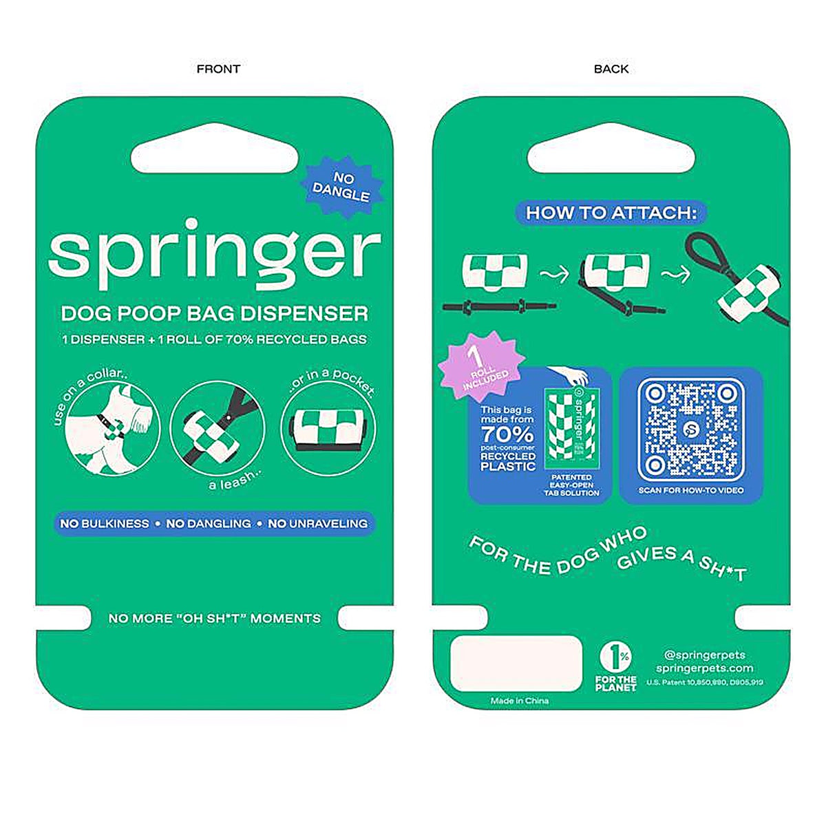Springer - PBD1003-12 - Plastic Dispenser with Waste Bag 1 Pack