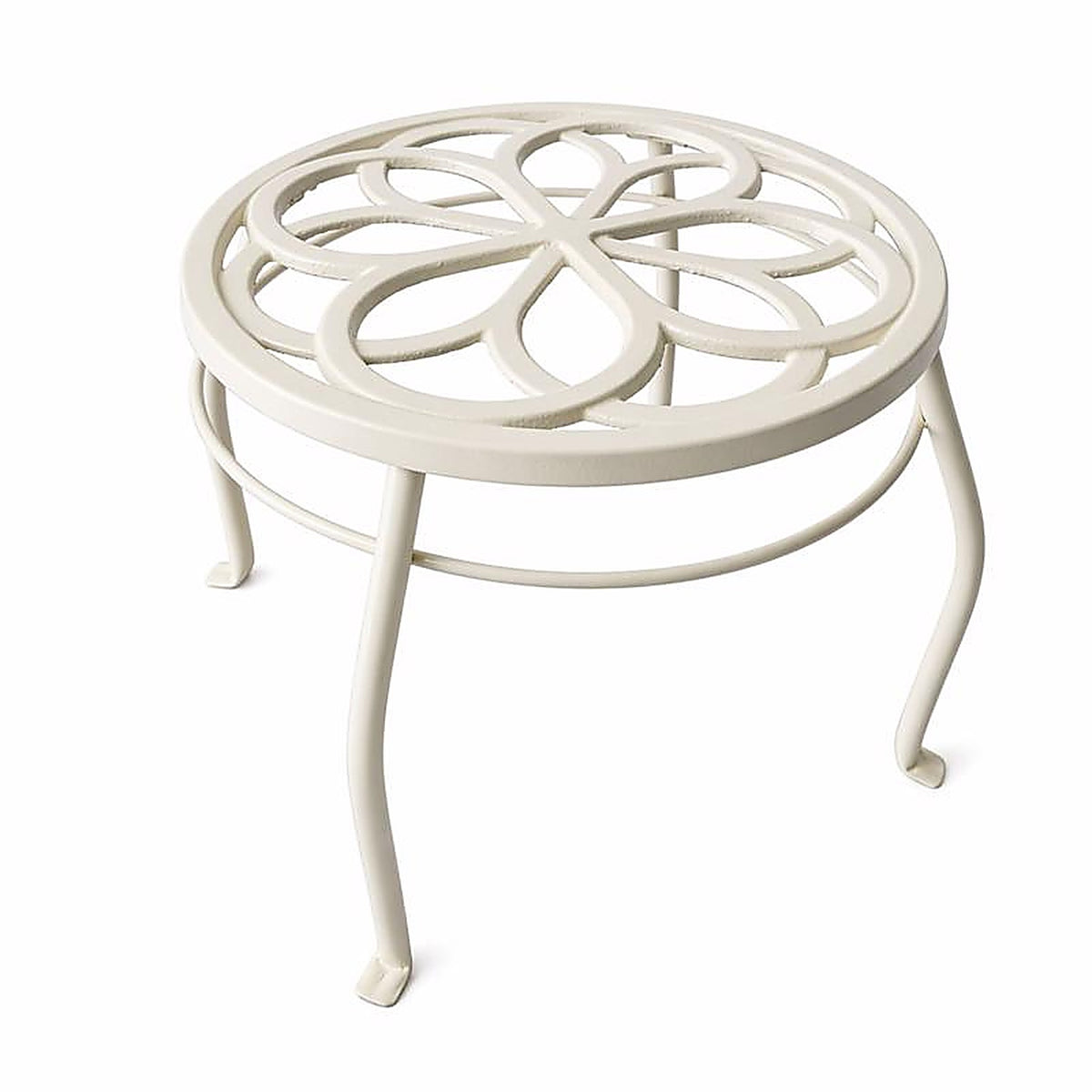 Living Accents - 58066 - 9 In. H White Cast Iron Plant Stand