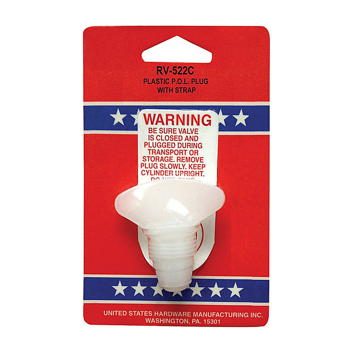 US Hardware RV-522C 6.8 in. L Plug for Propane Bottle 1/Pack