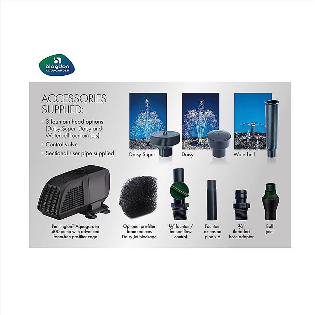 Pennington - 100549922 - Aquagarden Plastic 400 GPH Fountain Pump