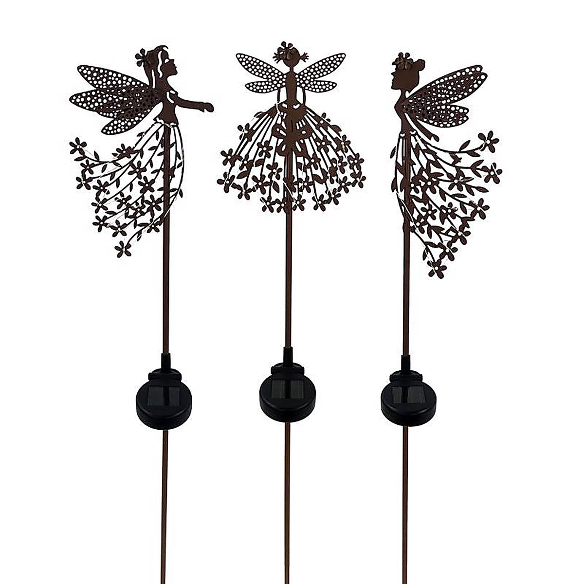 Alpine - SLL2382A - Brown Metal 33 In. H Solar Garden Stake