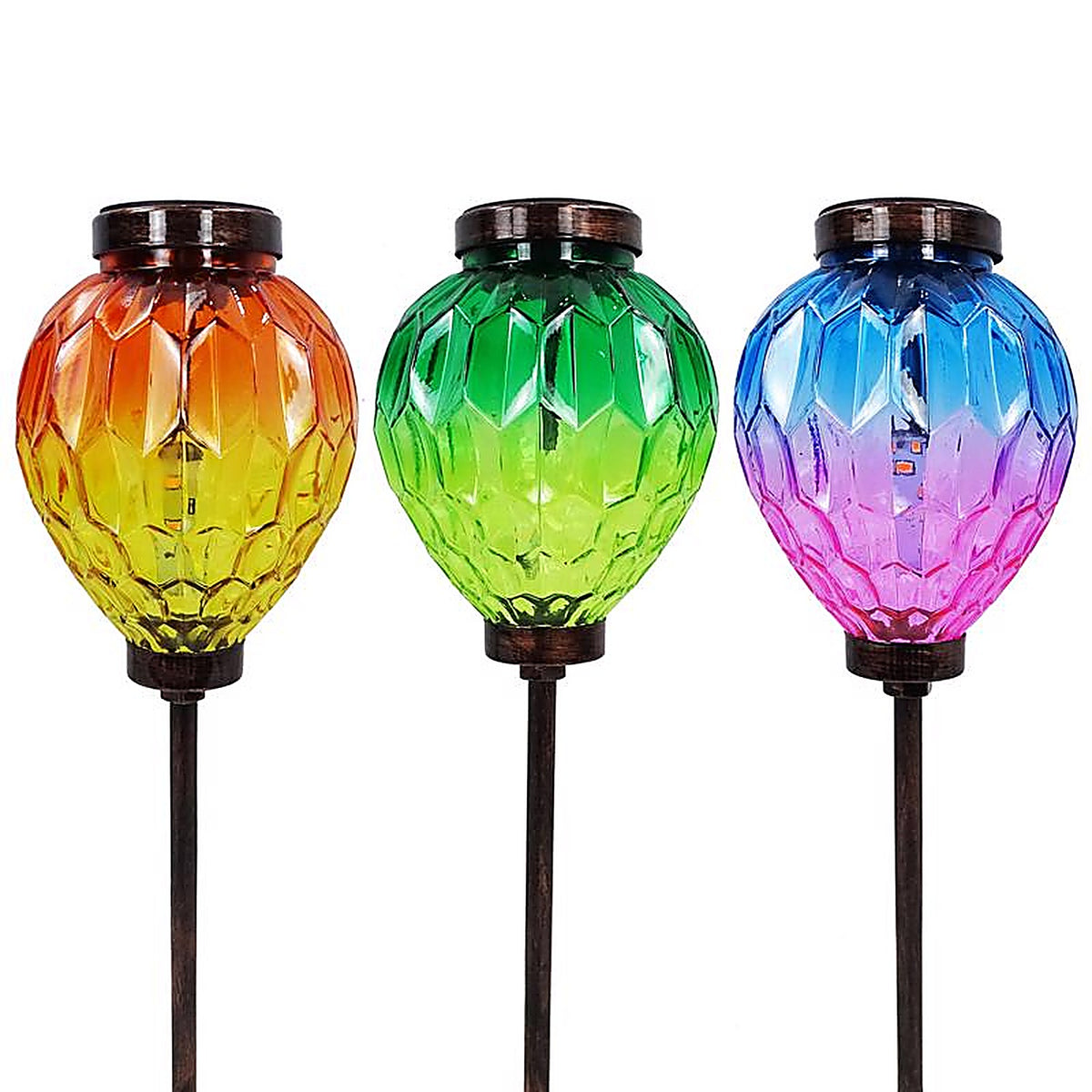 Alpine - KBD222ABB - Multicolored Acrylic/Glass/Metal 15 In. H Solar Garden Stake