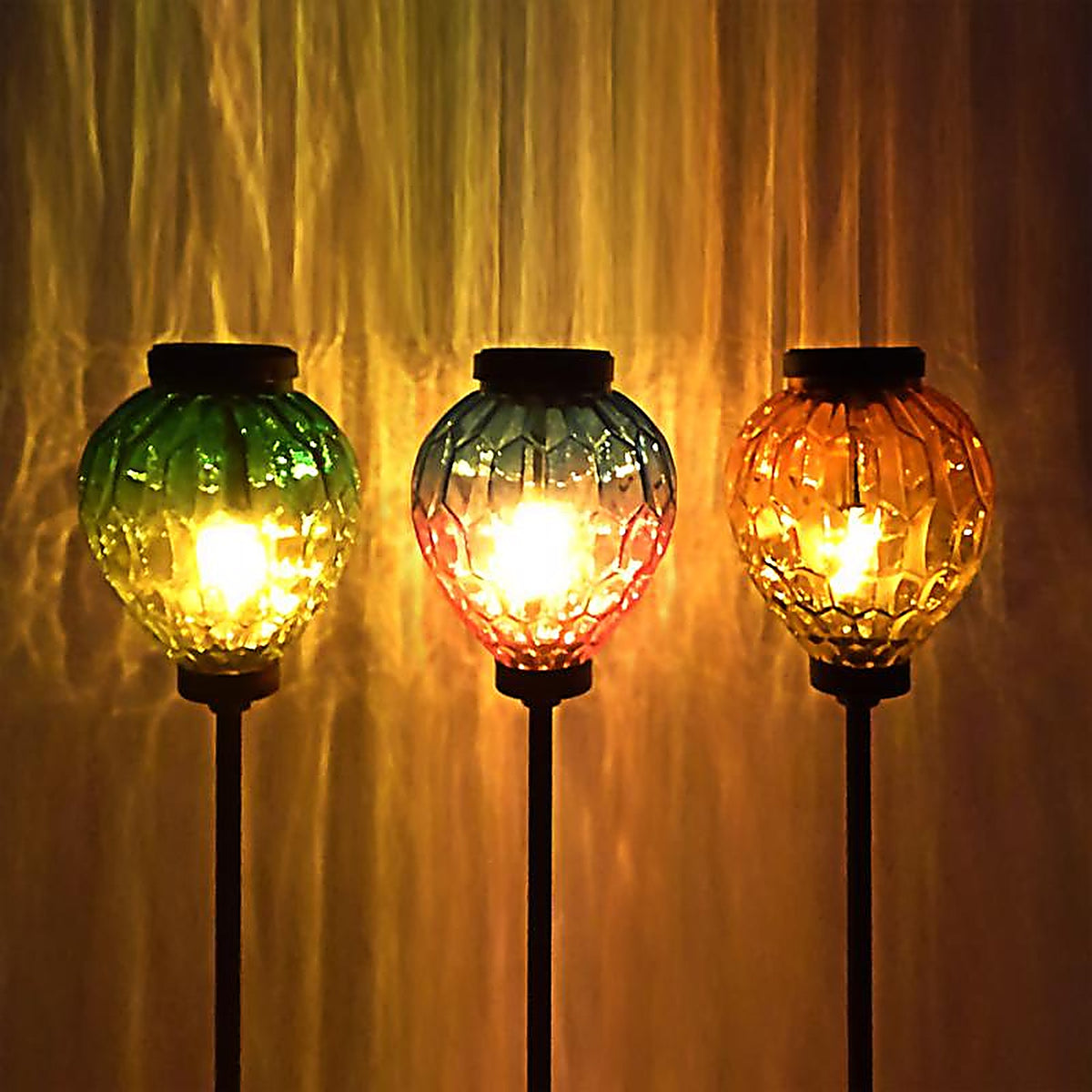 Alpine - KBD222ABB - Multicolored Acrylic/Glass/Metal 15 In. H Solar Garden Stake