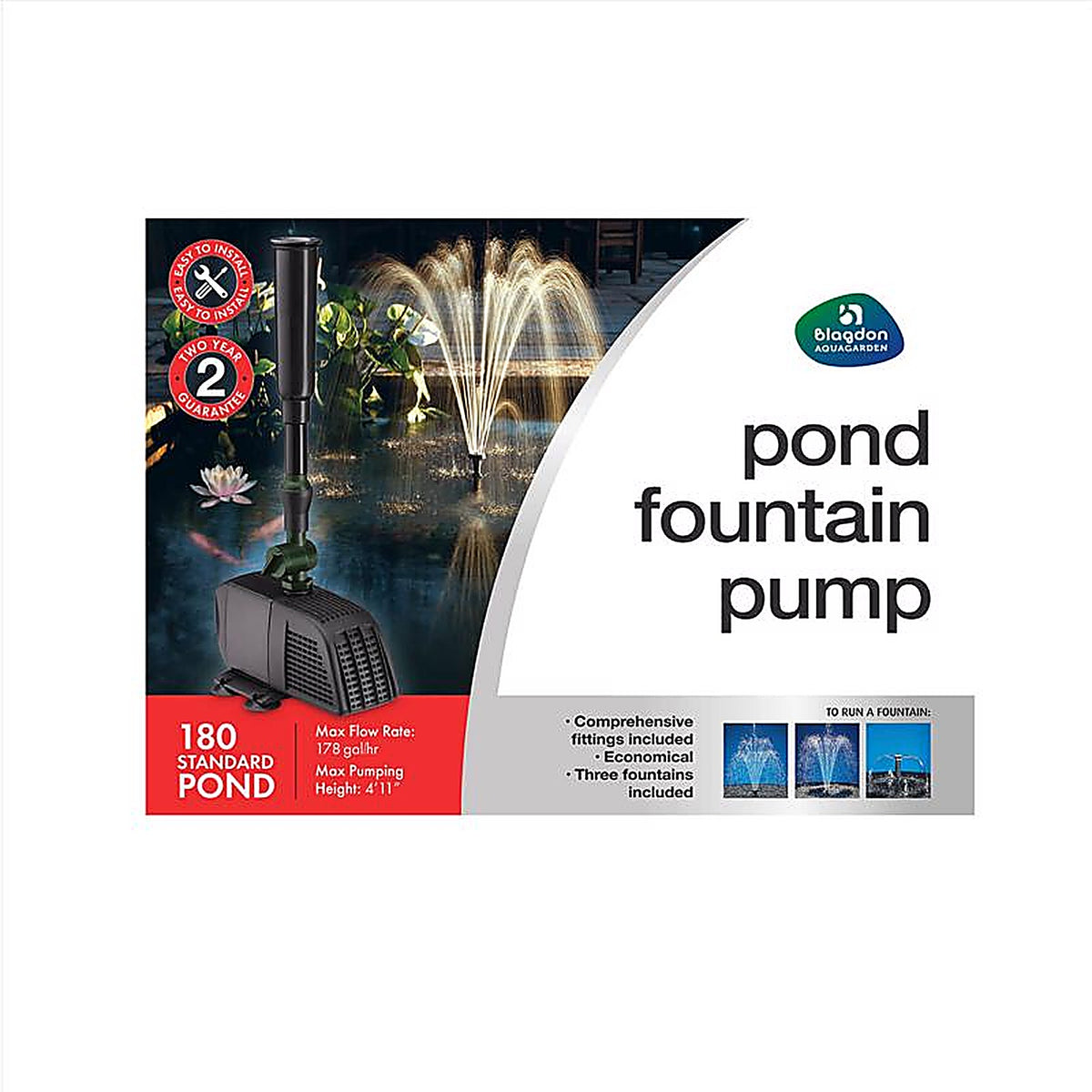 Pennington - 100549921 - Aquagarden Plastic 180 GPH Fountain Pump
