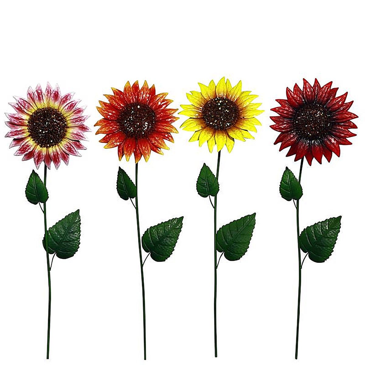 Alpine - QEL818A - Assorted Metal 34 In. H Sunflower Outdoor Garden Stake