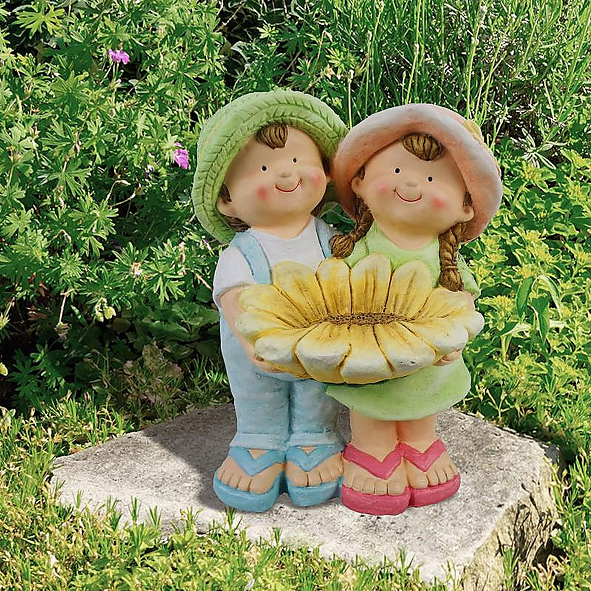 Alpine - QWR1372 - Resin/Stone Multi-Color 14 In. Statuary