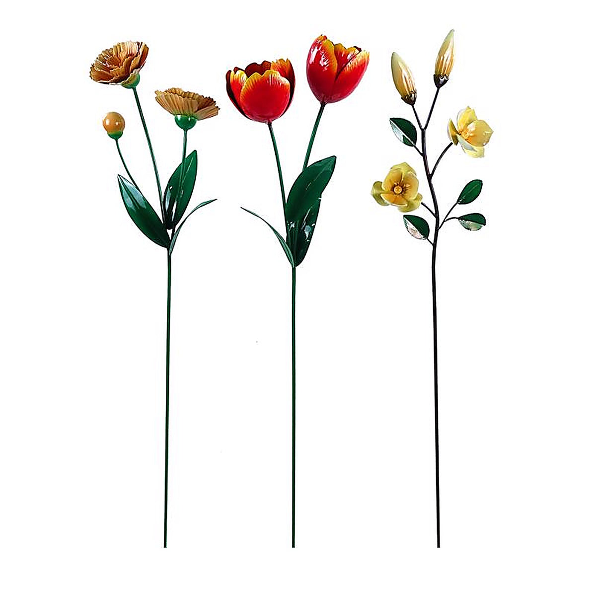 Alpine - IPS502A - Assorted Metal 51 In. H X 8 In. L X 3 In. W Flower Outdoor Garden Stake