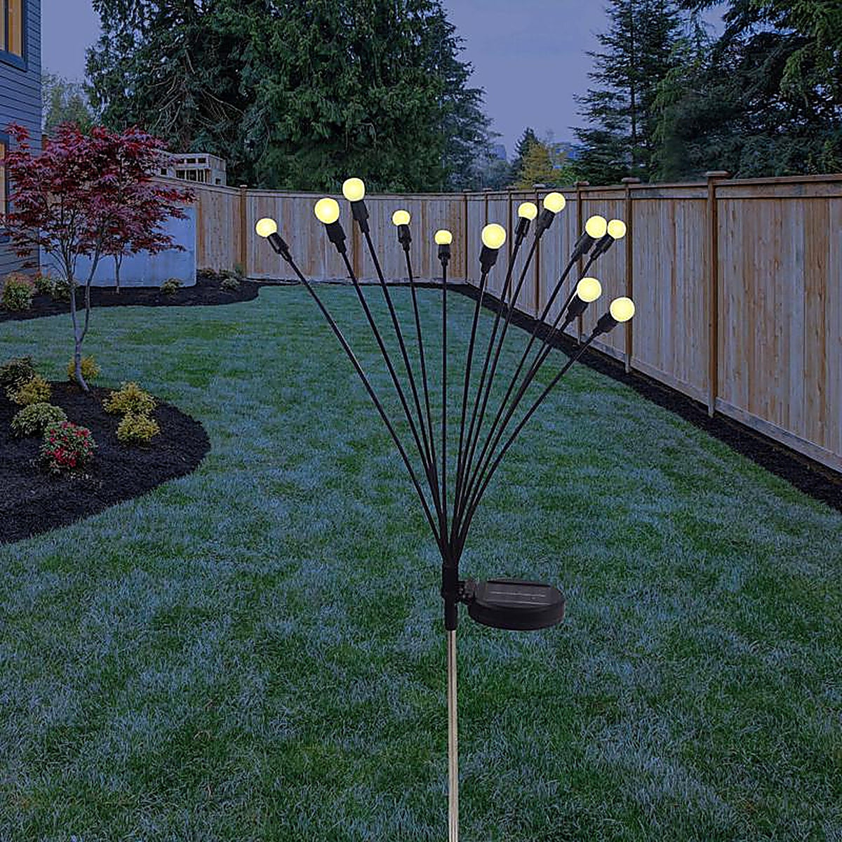 Alpine - SLL2556BB-TM - Black/Silver Metal/Plastic 27 In. H Firefly Solar Garden Stake