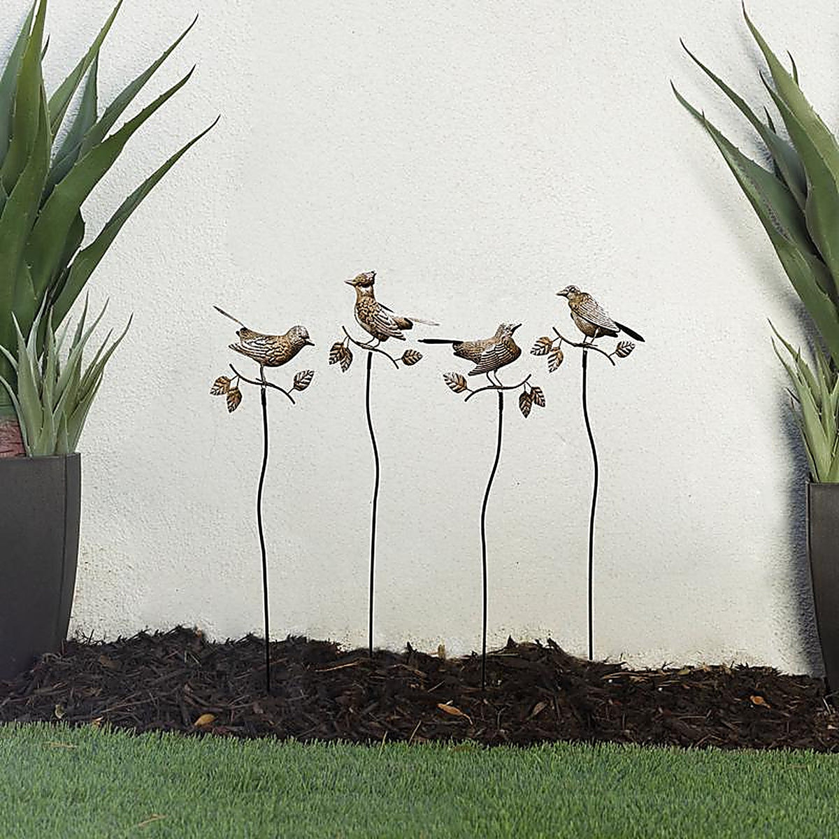 Alpine - QEL924A - Bronze Metal 32 In. H X 9 In. L X 2 In. W Bird Outdoor Garden Stake