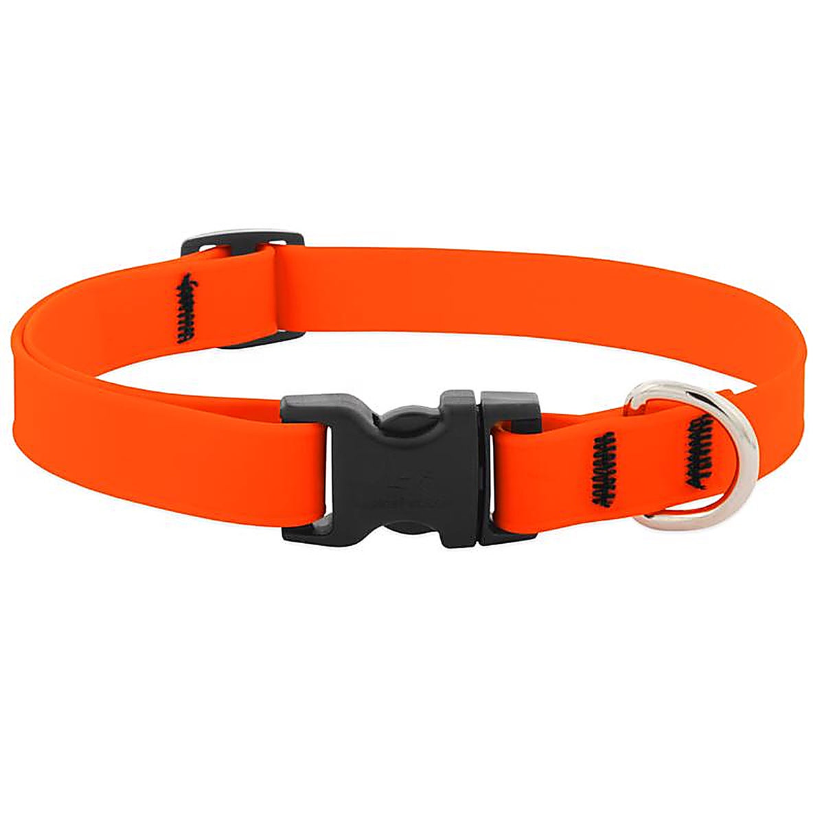 LupinePet - 28501 - Splash Neon Orange Biothane Dog Adjustable Collar Medium