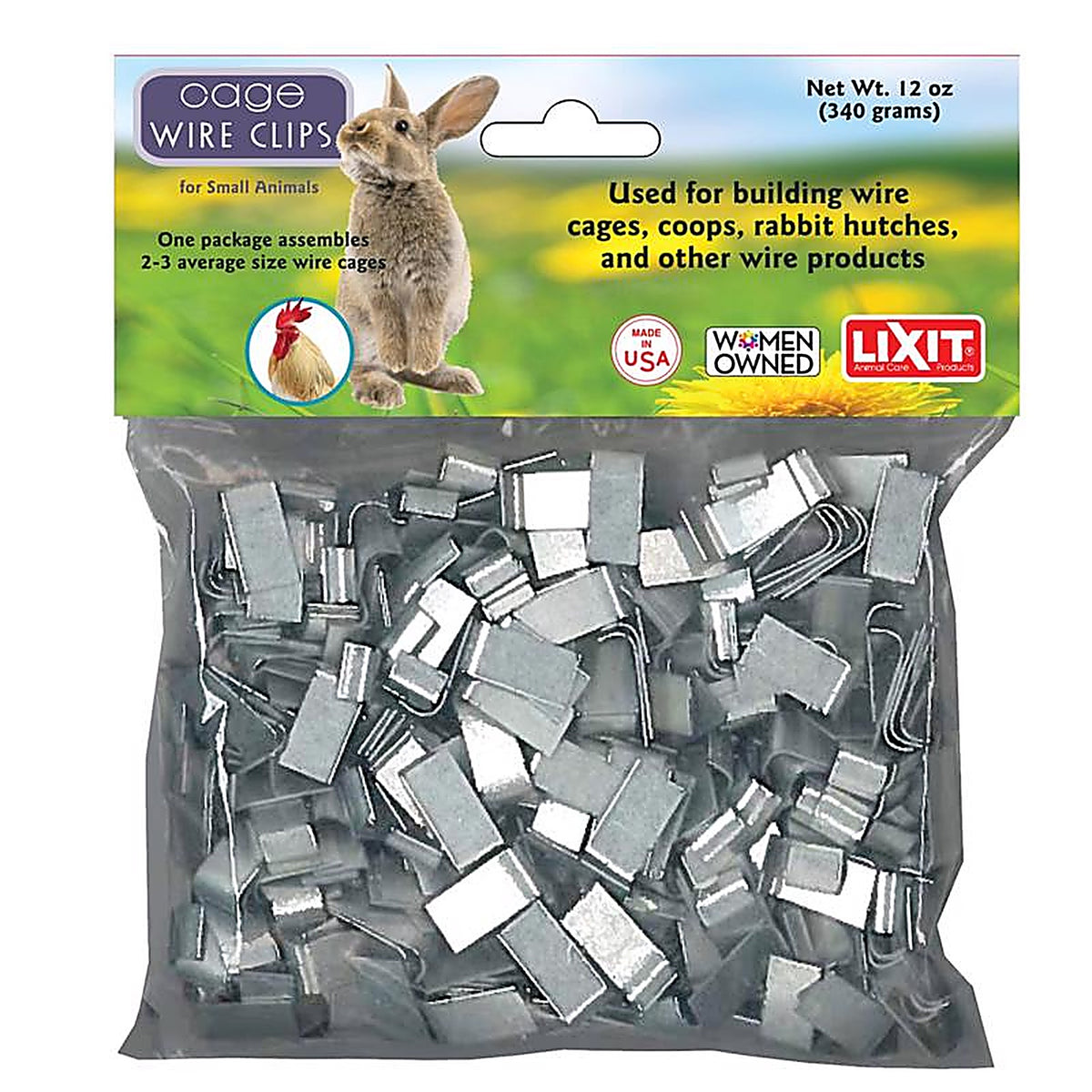 Lixit - RCC1CA - Small Galvanized Steel Cage Clips Gray 5 In. H X 5 In. W X 1 In. D