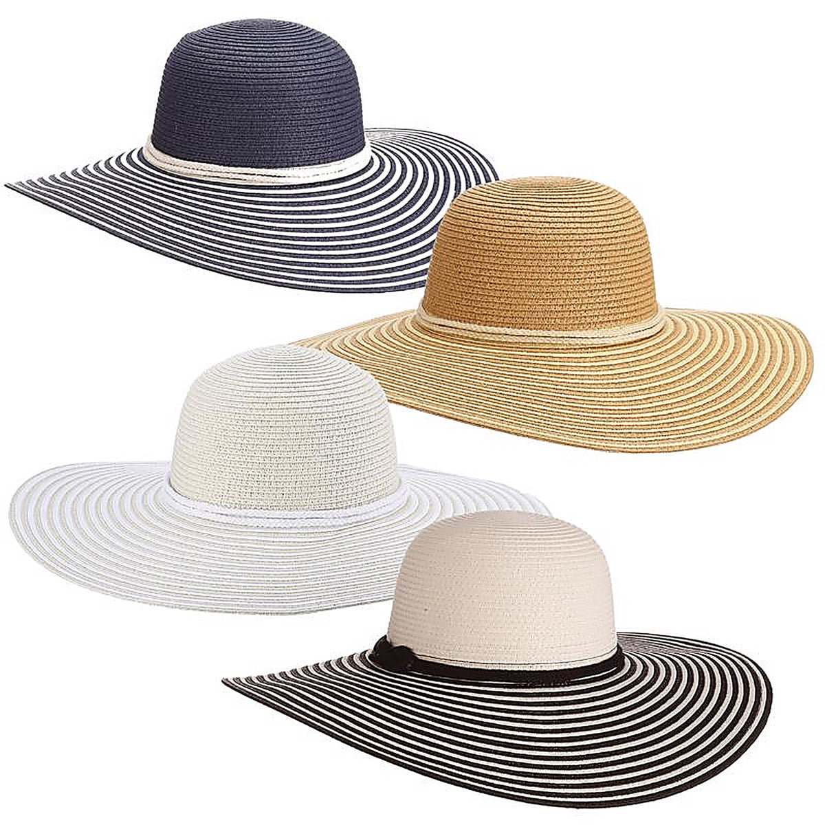 Panama Jack - PJL686 - Paper Braid Crown Hat Assorted One Size Fits Most