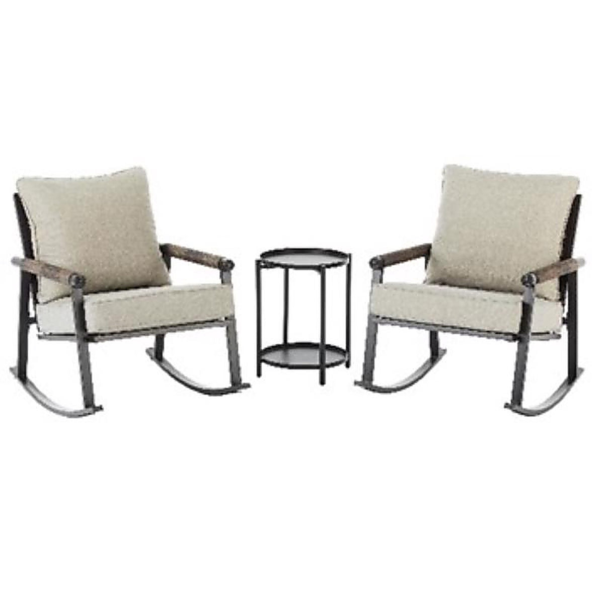 Living Accents - HSVS353V - Genesis Dark Gray Steel Frame Rocking Chair with End Table