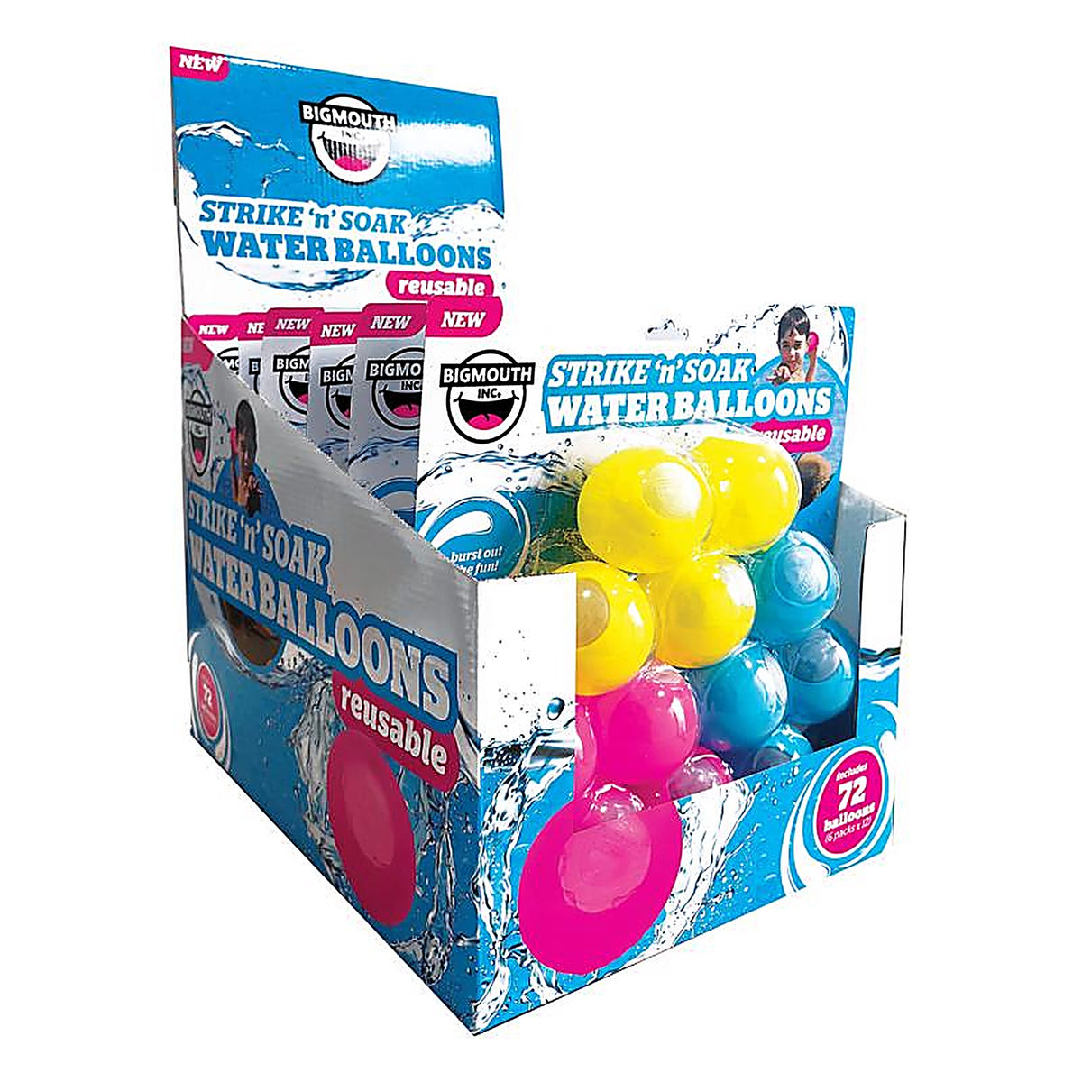 Bigmouth - 24-BMS-6034 - Strike N Soak Assorted Silicone Reusable Water Balloon Pool Balls