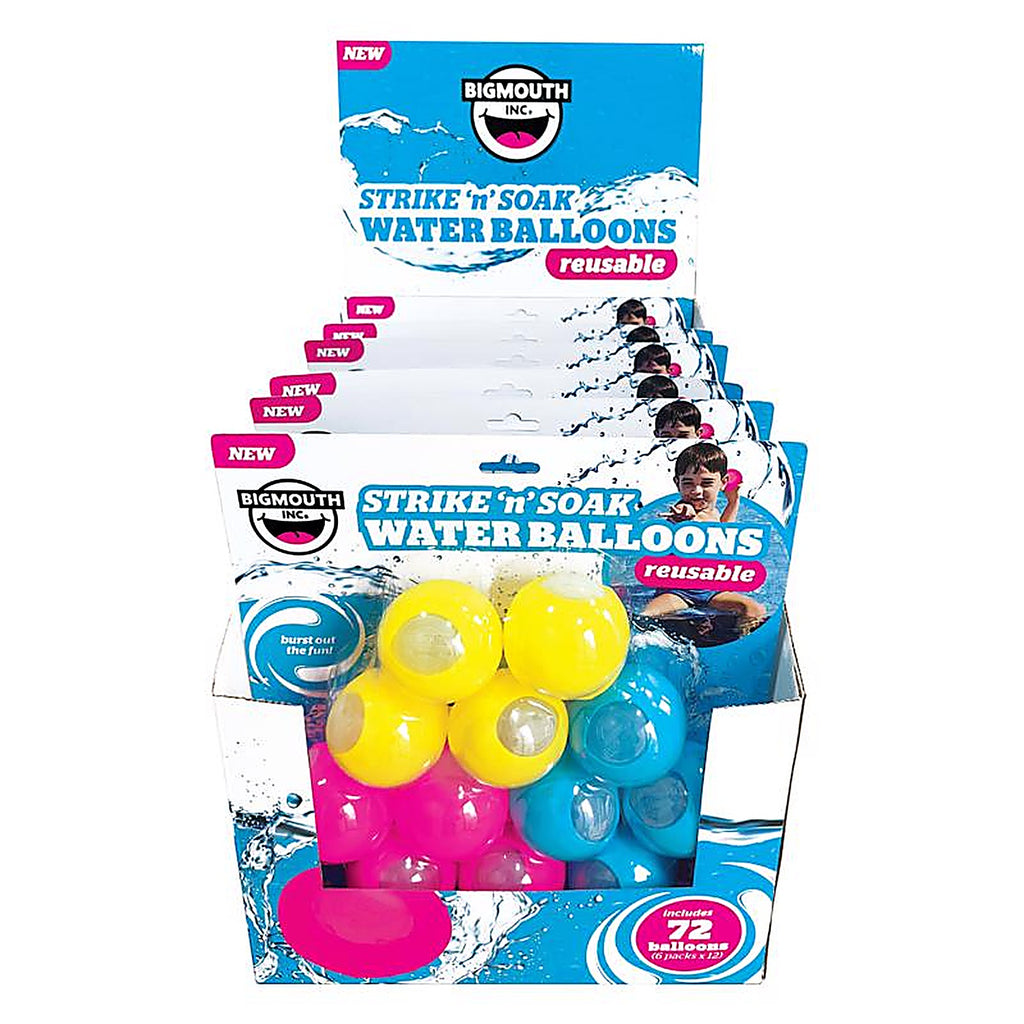 Bigmouth - 24-BMS-6034 - Strike N Soak Assorted Silicone Reusable Water Balloon Pool Balls