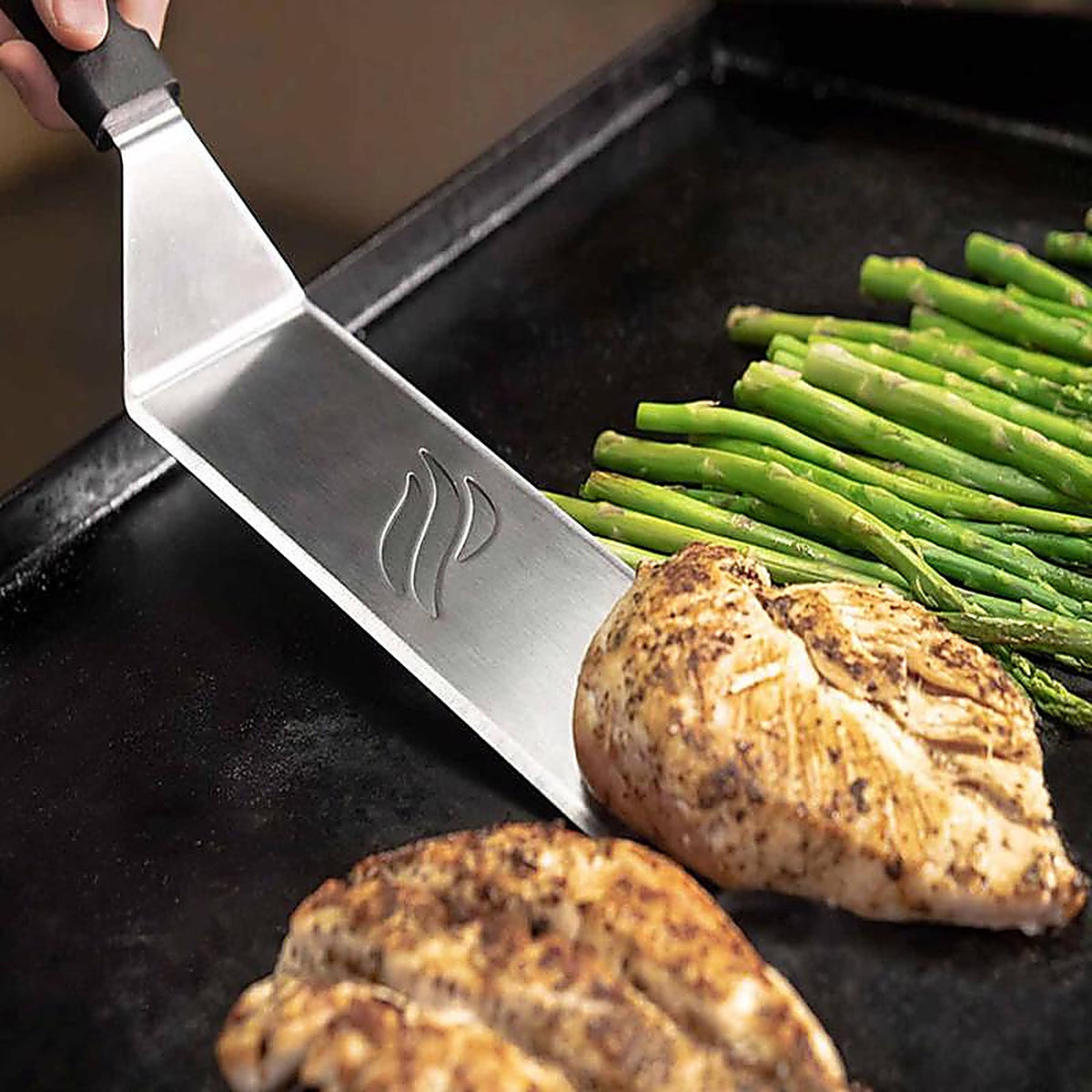 Blackstone - 5991 - Plastic/Stainless Steel Black/Silver Griddle Spatula 1 Pack