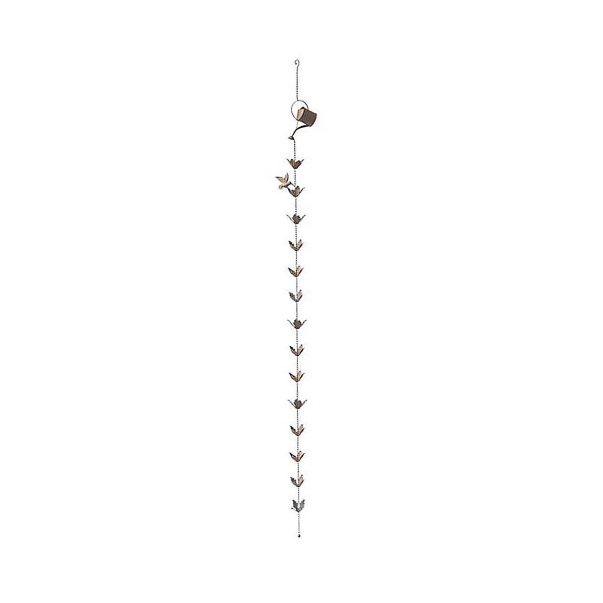Alpine - QES150M - Bronze Metal 120 In. H X 6 In. L X 4 In. W Watering Can with Hummingbird and Flower Outdoor D