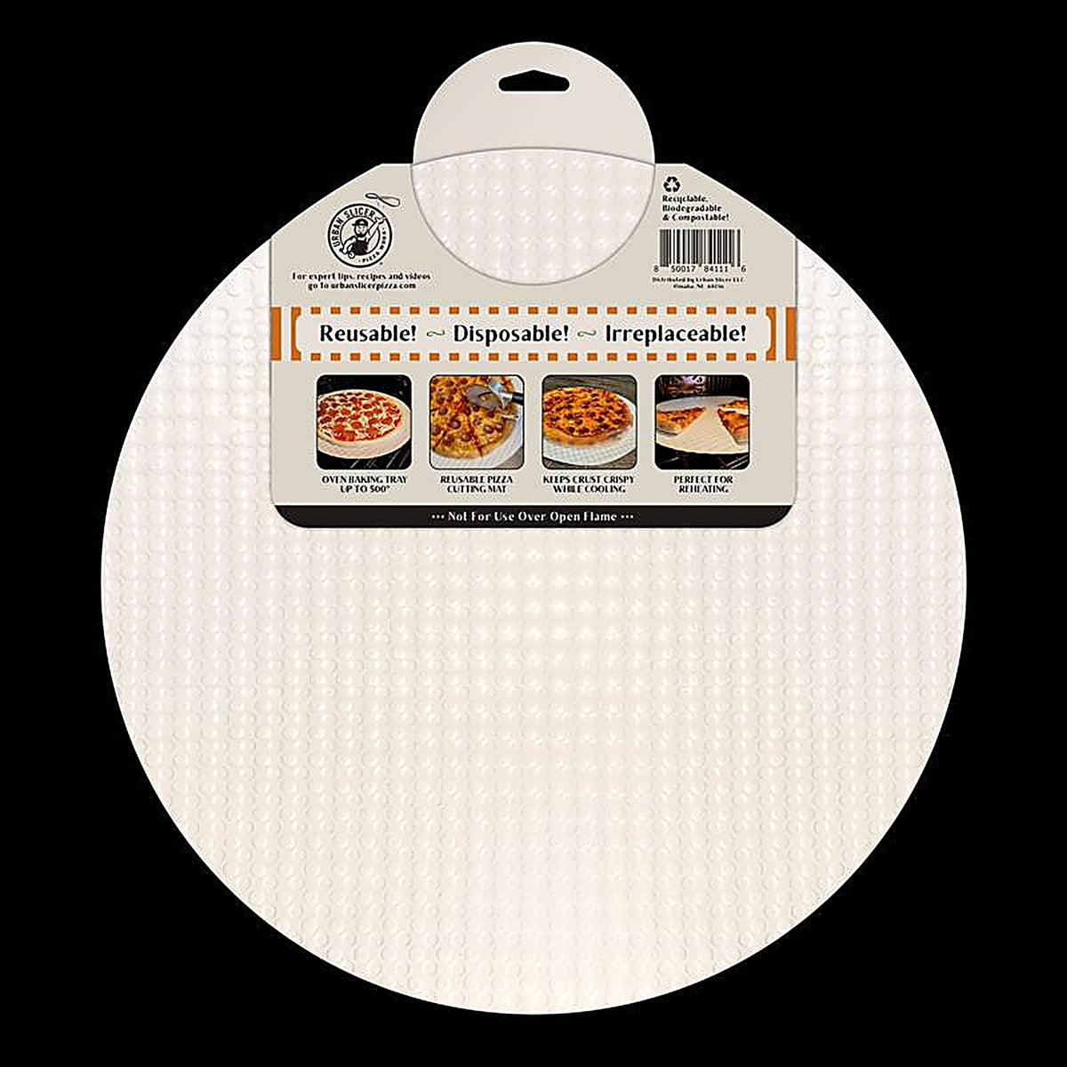 Urban Slicer Pizza Worx - 1001 - Paper Composite White Pizza Chopping Board 6 Each