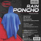 Boss - B49106B/O - Blue PVC Rain Poncho One Size Fits All