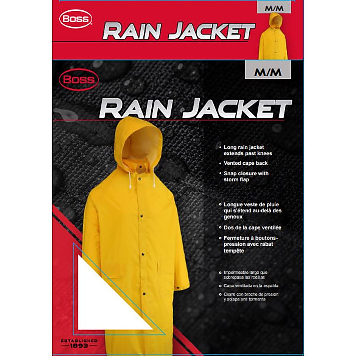 Boss - B44148/M - Yellow PVC/Polyester Rain Jacket M