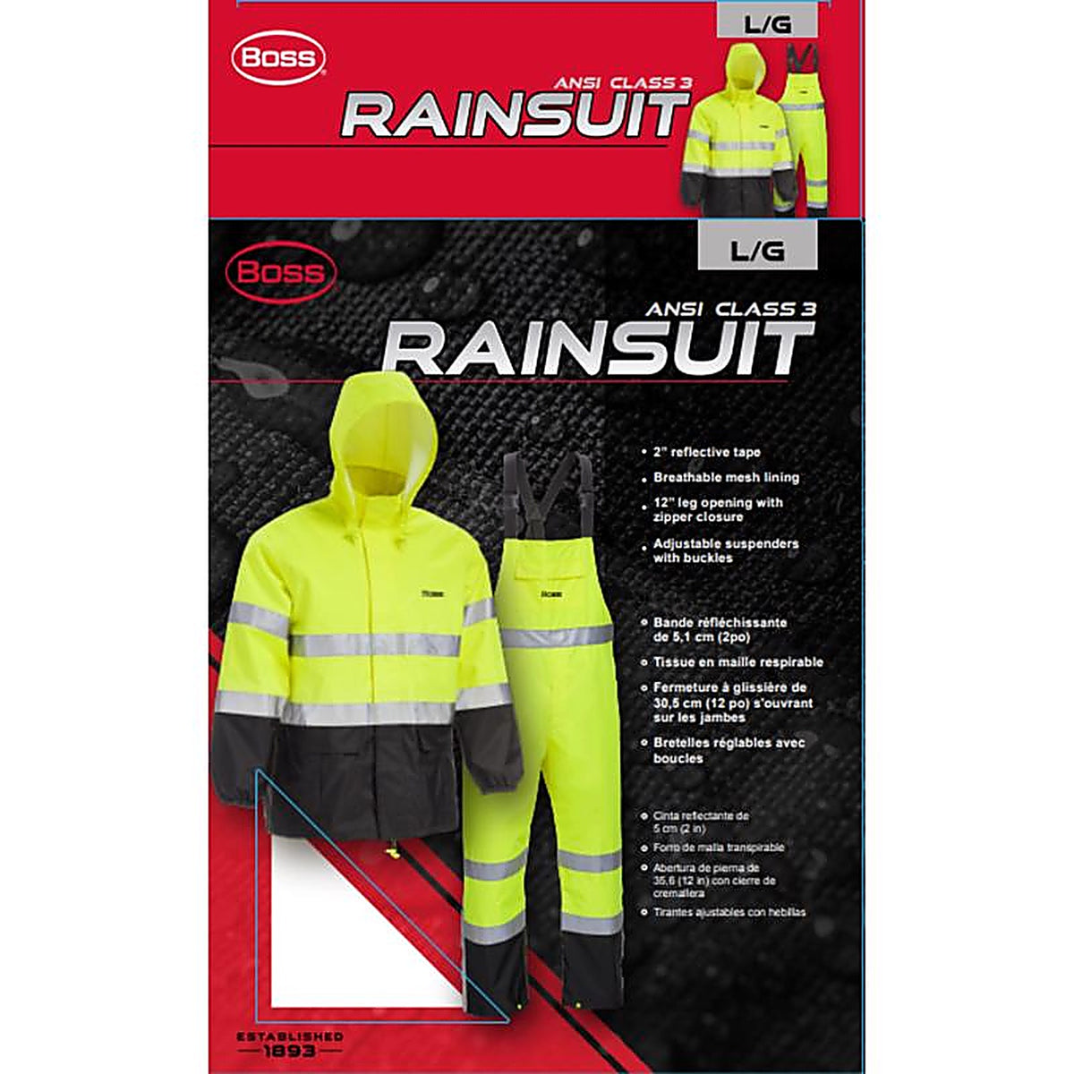 Boss - B44531/L - Yellow PVC Rain Suit L