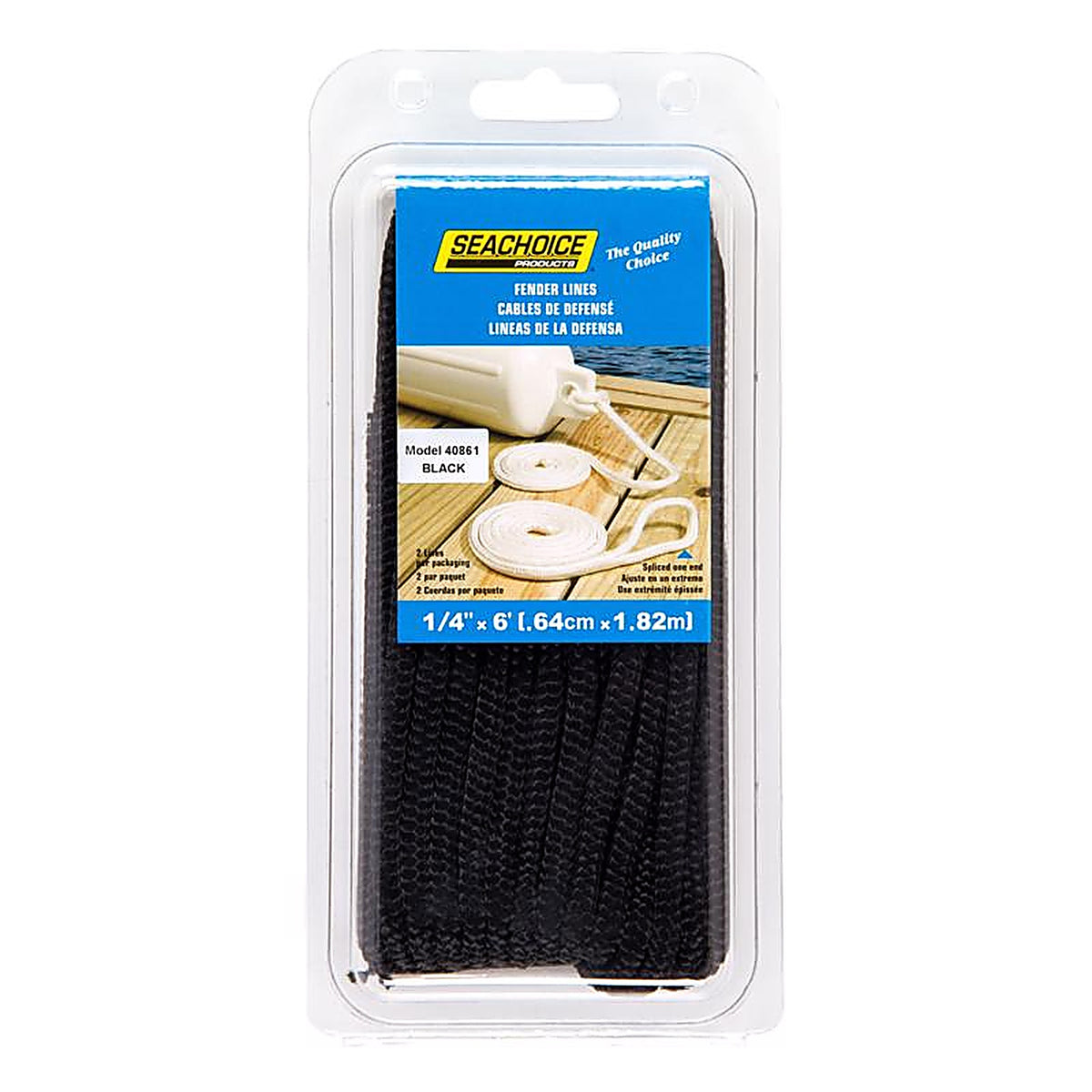 Seachoice - 50-40861 - Black Nylon Fender Lines