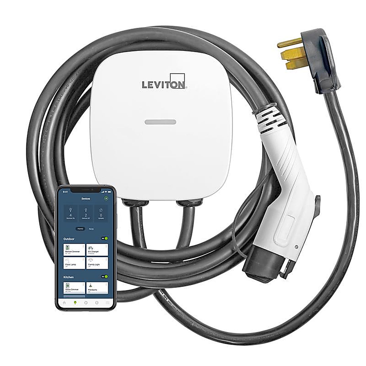 Leviton - EV40P-000 - Ev Series 240 40 Level 2 Electric Vehicle Charging Station with Wi-Fi 25