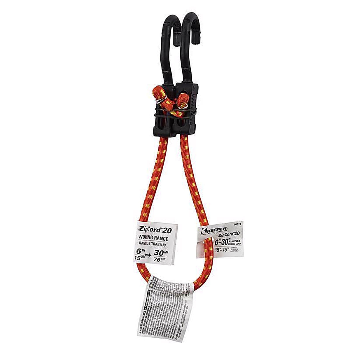 Keeper 6374 Zip Cord Multicolored Bungee Cord 20 in. L x 0.315 in. 1/Pack
