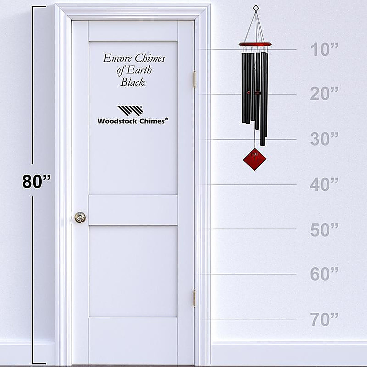 Woodstock Chimes - DCK37 - Black Aluminum/Wood 37 In. Wind Chime