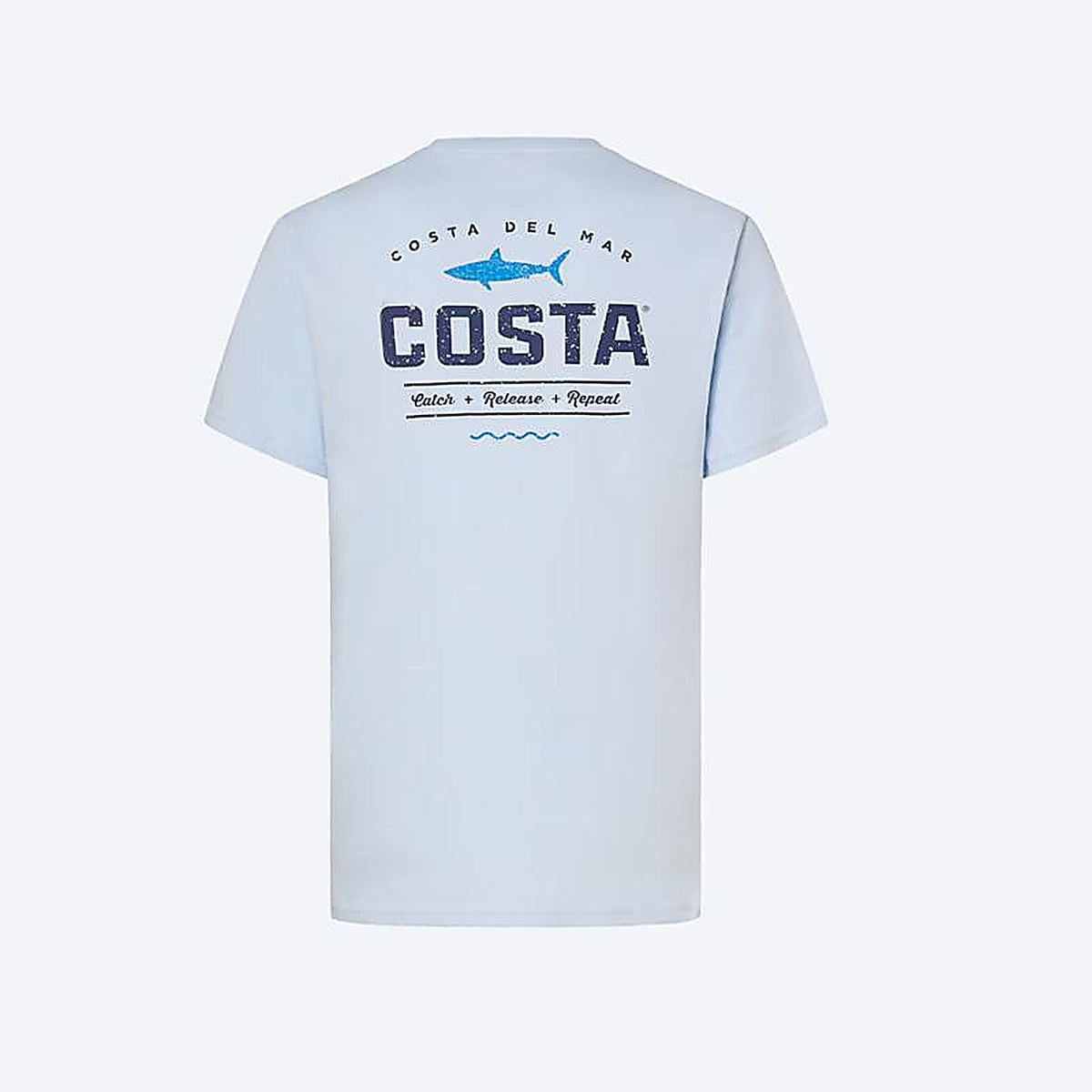 Costa - FQA400026-6152X - XXL Short Sleeve Mens Crew Neck Light Blue Topwater Tee Shirt