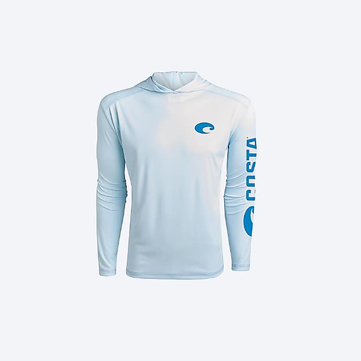 Costa - FQA400039-62FM - M Long Sleeve Mens Hooded Arctic Blue Technical Hood Tee Shirt