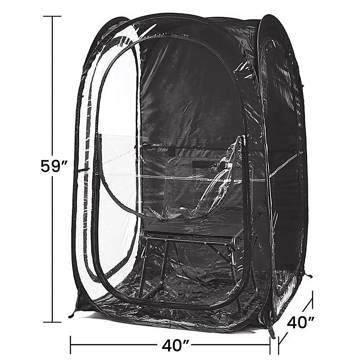 Weather Pod - RTB-TMPXL-BLK - Under the Weather Polyester Chair Tent Pop-Up Tent 5 Ft. H X 3 Ft. W X 3 Ft. L