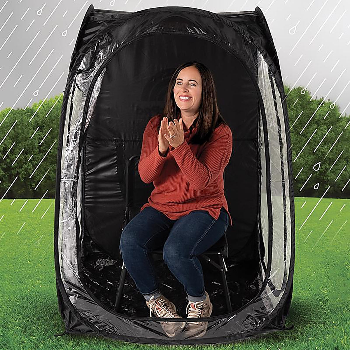 Weather Pod - RTB-TMPXL-BLK - Under the Weather Polyester Chair Tent Pop-Up Tent 5 Ft. H X 3 Ft. W X 3 Ft. L