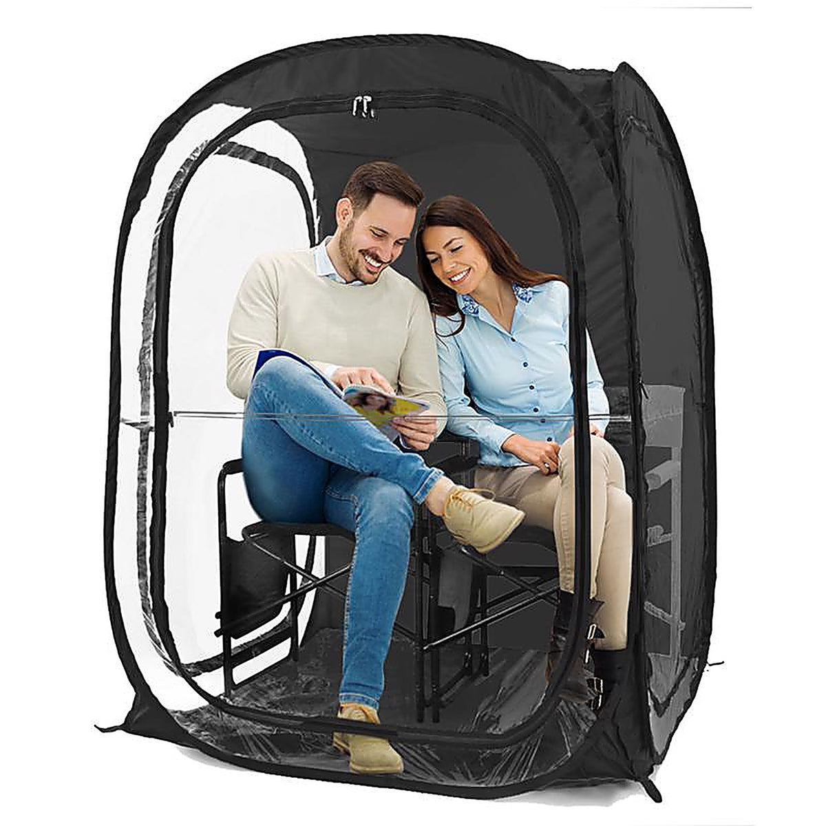 Weather Pod - RTB-TMPXXL-BLK - Under the Weather Polyester Chair Tent Pop-Up Tent 5 Ft. H X 4 Ft. W X 4 Ft. L